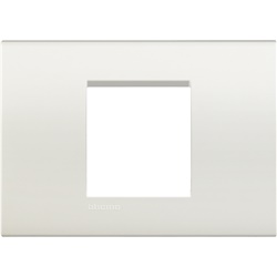 Placca 2 posti bianca tecnopolimero per installazioni elettriche interne