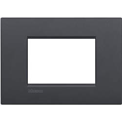 Placca incasso 3 moduli antracite metallo design moderno impianti elettrici