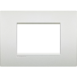 Placca 3 moduli bianco perla metallo per impianti elettrici Air Rexel