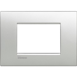 Placca incasso 3 moduli metallo per impianti elettrici