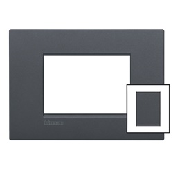 Placca AIR metallo 3+3 moduli antracite per installazioni elettriche