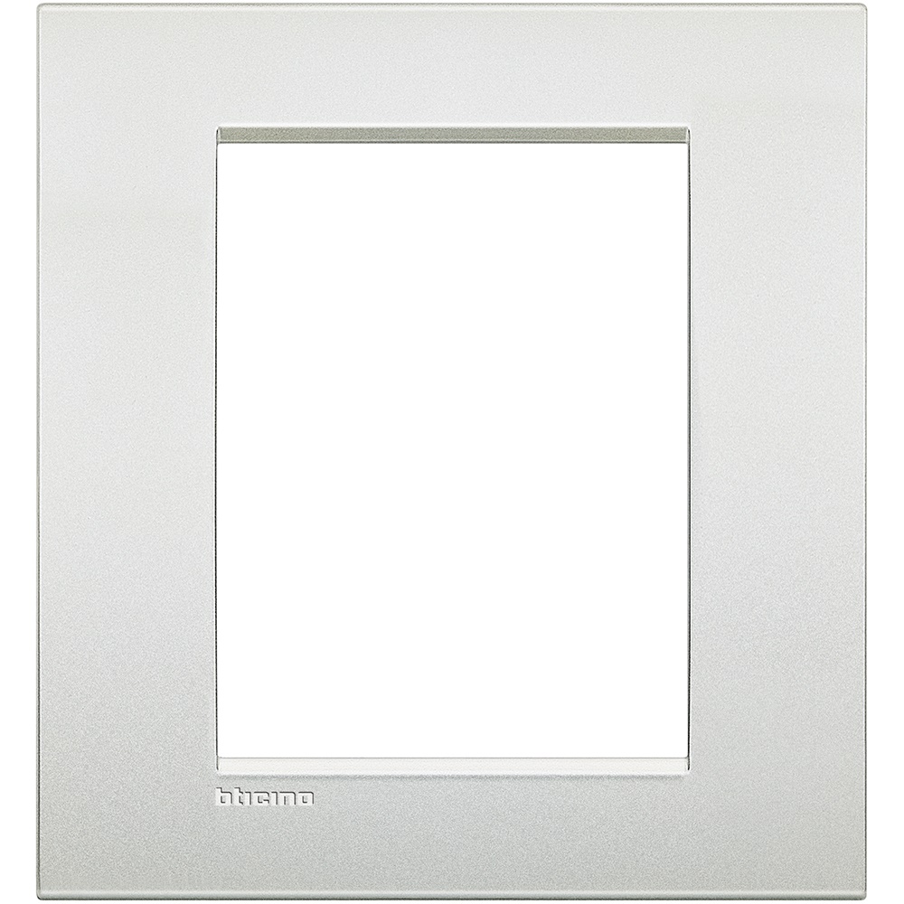 Placca incasso 3+3 poli bianco perla metallo per impianti elettrici moduli multipli