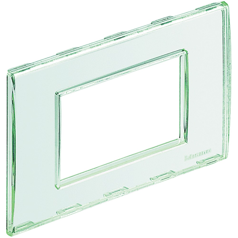 Placca 3 moduli Kristall trasparente personalizzabile per comandi basculanti in tecnopolimero