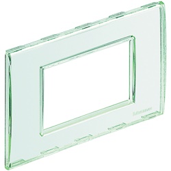 Placca 3 moduli Kristall trasparente personalizzabile per comandi basculanti in tecnopolimero