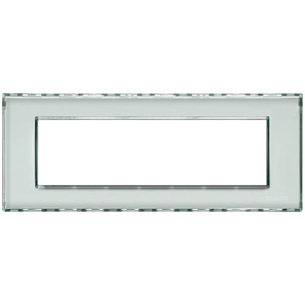 Placca 7 moduli Kristall trasparente personalizzabile per comandi basculanti tecnopolimero