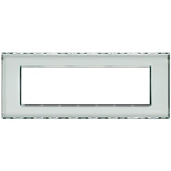Placca 7 moduli Kristall trasparente personalizzabile per comandi basculanti tecnopolimero