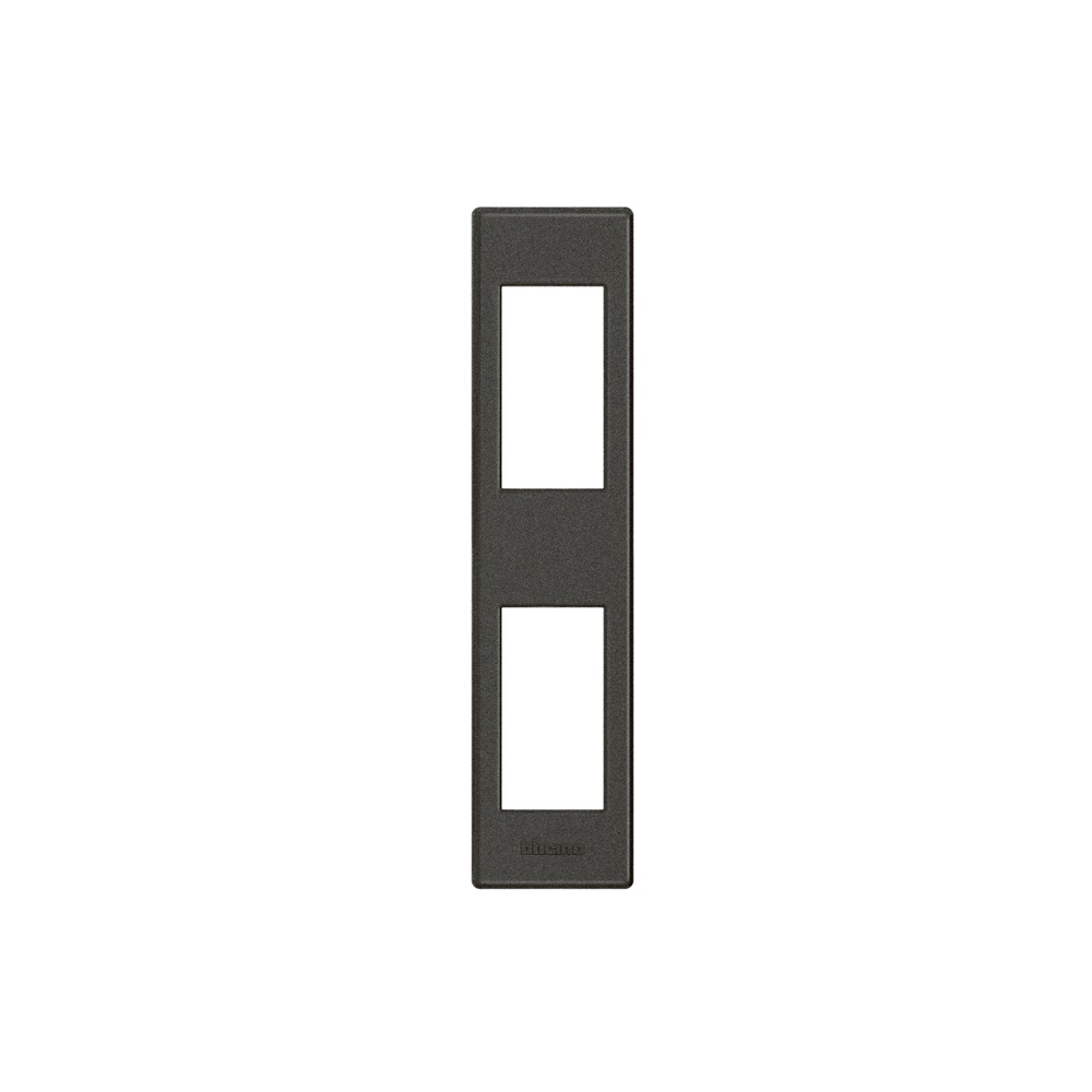 Placca profilato 2 moduli supporto integrato antracite installazione su profilati