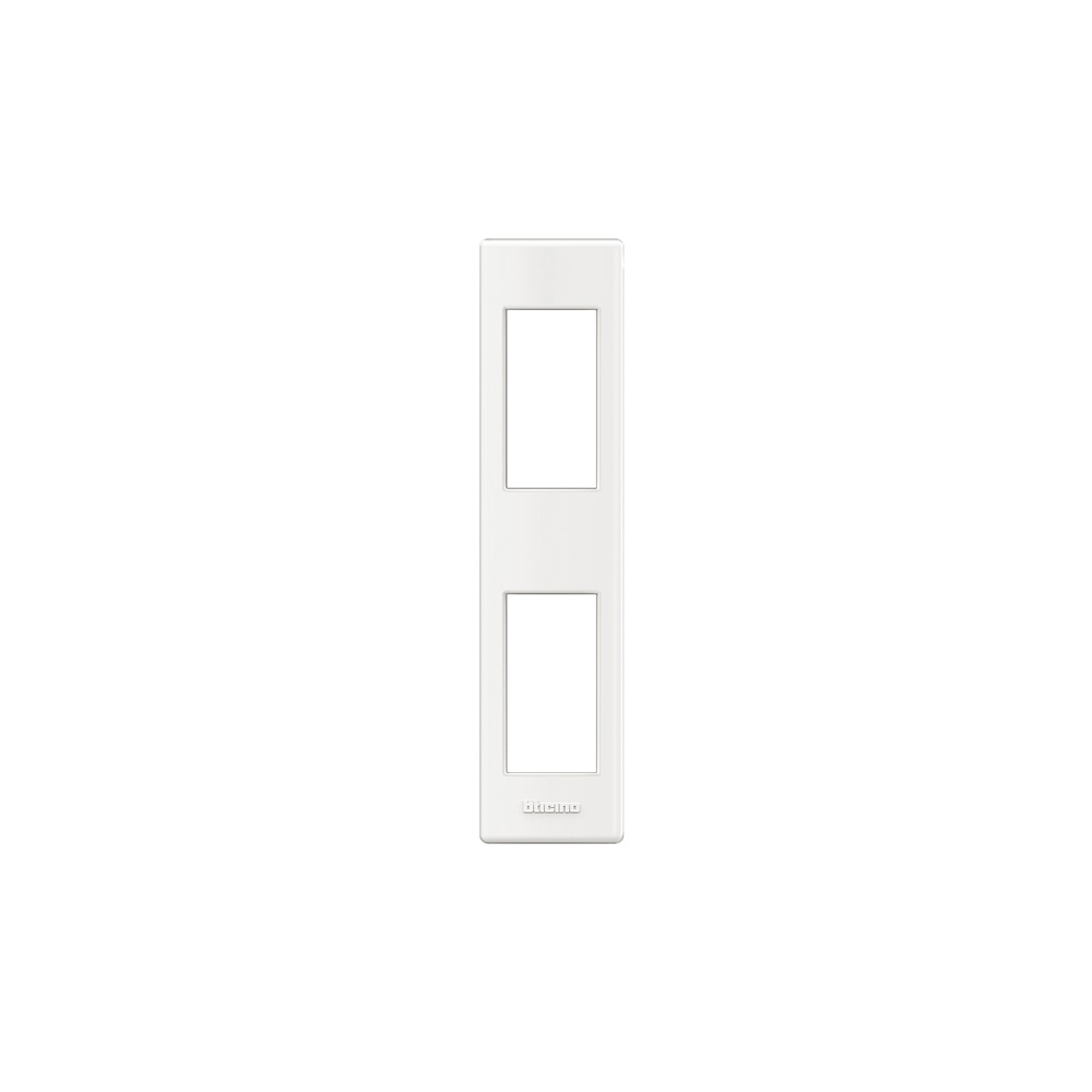 Placca profilato 2 moduli bianca per installazione su profilati con supporto integrato