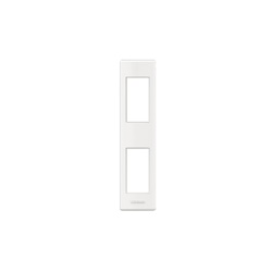 Placca profilato 2 moduli bianca per installazione su profilati con supporto integrato