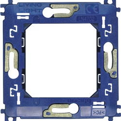 Supporto unico 2 moduli orizzontale vite per placche Livinglight installazione incasso elettrico