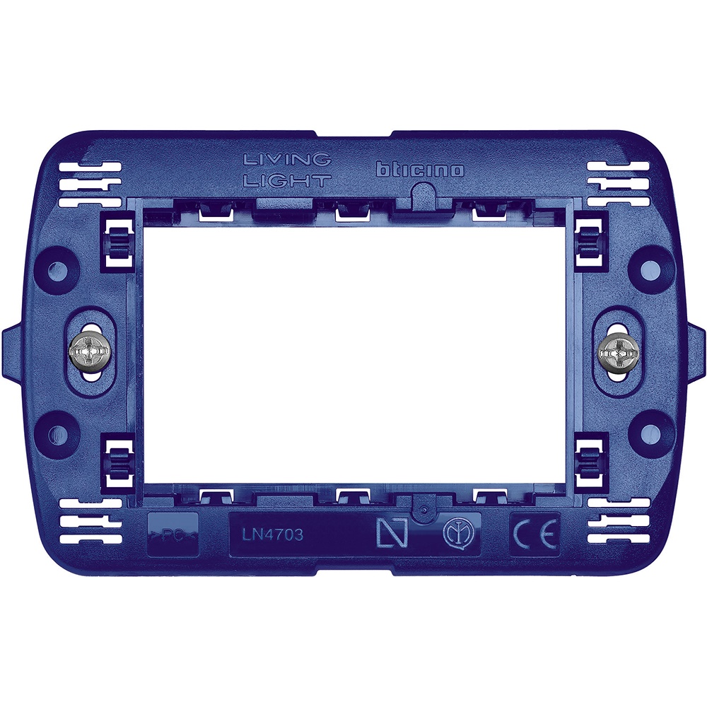 Supporto unico 3 moduli Living Light per montaggio incasso elettrico residenziale e professionale