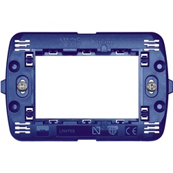Supporto unico 3 moduli Living Light per montaggio incasso elettrico residenziale e professionale