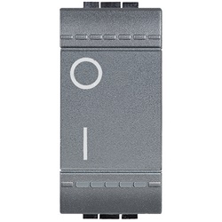 Interruttore bipolare 2P 16A 1 modulo antracite per uso residenziale e commerciale