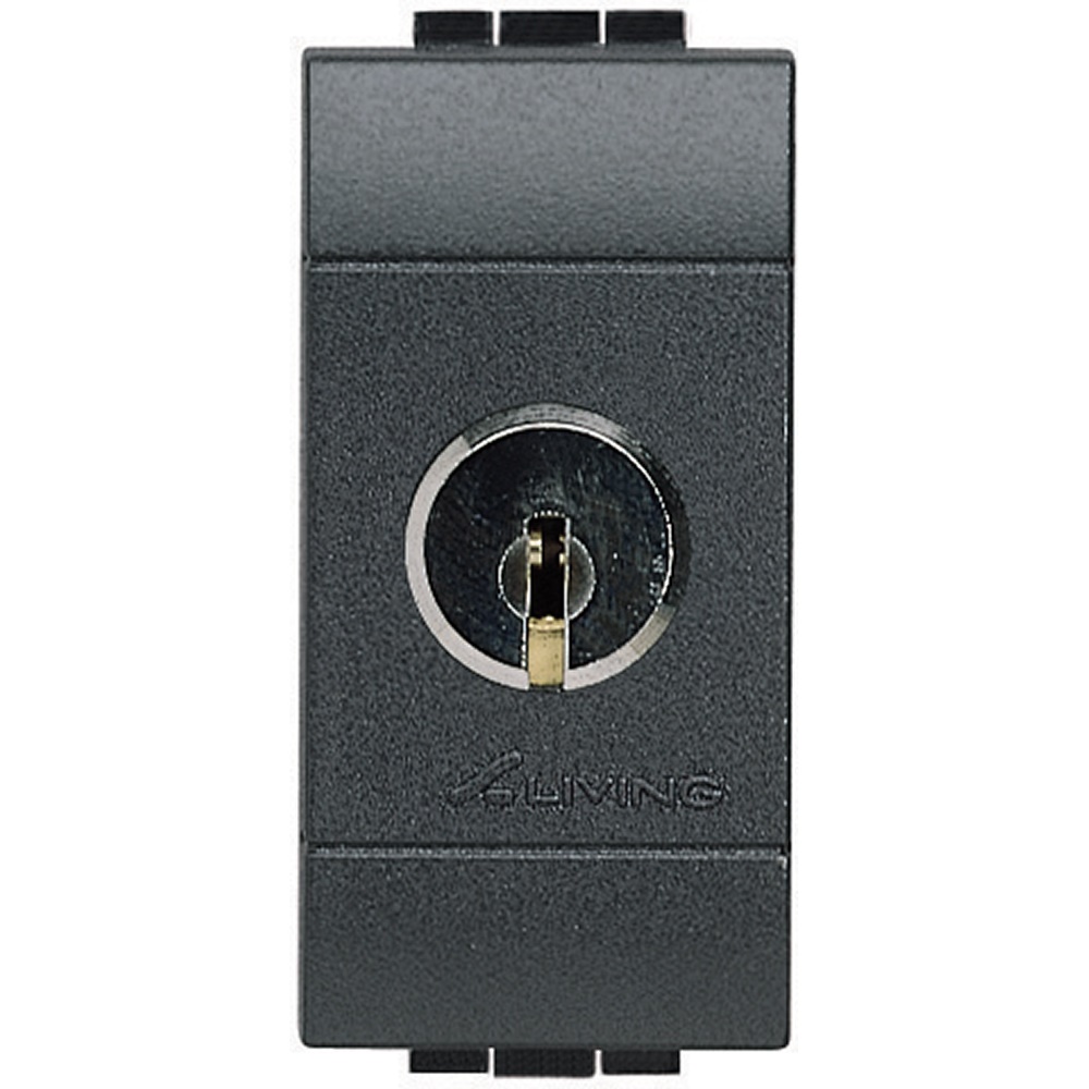 Interruttore 2P 16A a chiave estraibile Antracite per impianti elettrici living int