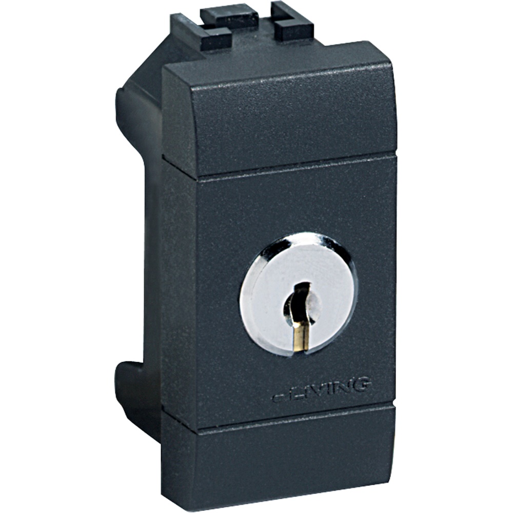 Deviatore 1P 16A 16AX 250Vac a chiave estraibile antracite per uso living int