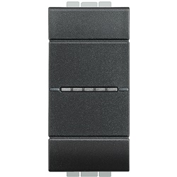 Invertitore leva singola 16A 1 modulo antracite per impianti elettrici civili e industriali