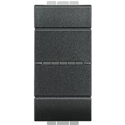 Pulsante elettrico 1P NO 10A 250V assiale profondità ridotta antracite per impianti elettrici