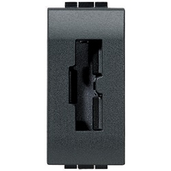 presa sicurezza irreversibile 2P+T 10A 250V antracite per uso living interno