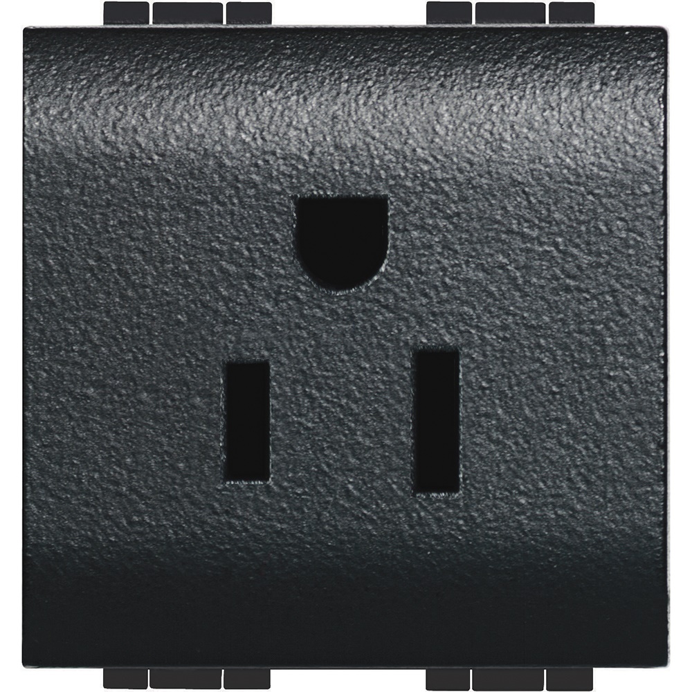 Presa elettrica 2P+T 15A 125VAC standard americano antracite per impianti domestici e professionali