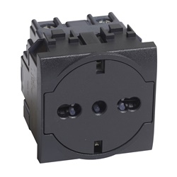 Presa elettrica flat standard tedesco/italiano 16A 250V antracite per impianti residenziali e professionali