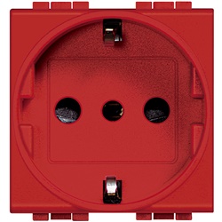 Presa standard tedesca P30 2P+T 16A 250V rosso con contatti laterali e centrale terra per uso domestico e professionale