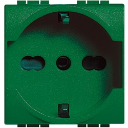 Presa elettrica Schuko bipasso 16A 250V verde per uso domestico e professionale