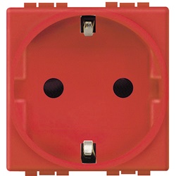Presa standard tedesco 2P+T 16A rossa per installazioni interne living