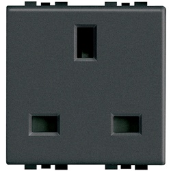 Presa modulare 2P+T 13A 250V standard britannico antracite per impianti interni