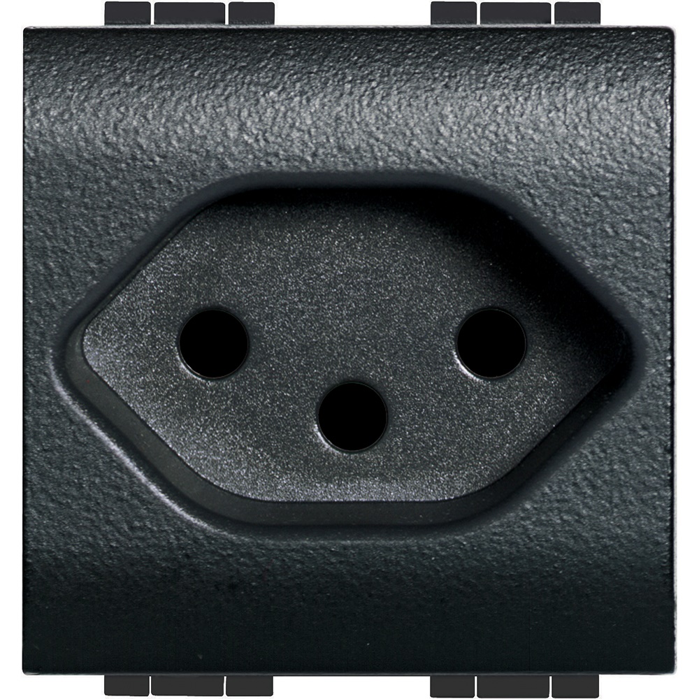 presa 2P+T 10A 250Vac tipo 13 standard Svizzera antracite living int