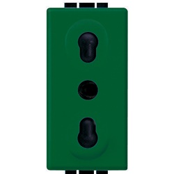 Presa bipasso 2P+T 10/16A verde sicurezza impianti domestici e professionali