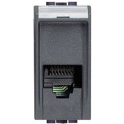 Connettore RJ11 4/6 Living International K10 antracite per installazioni telefoniche e rete