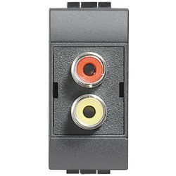 Modulo doppio RCA Living International per impianti audio residenziali