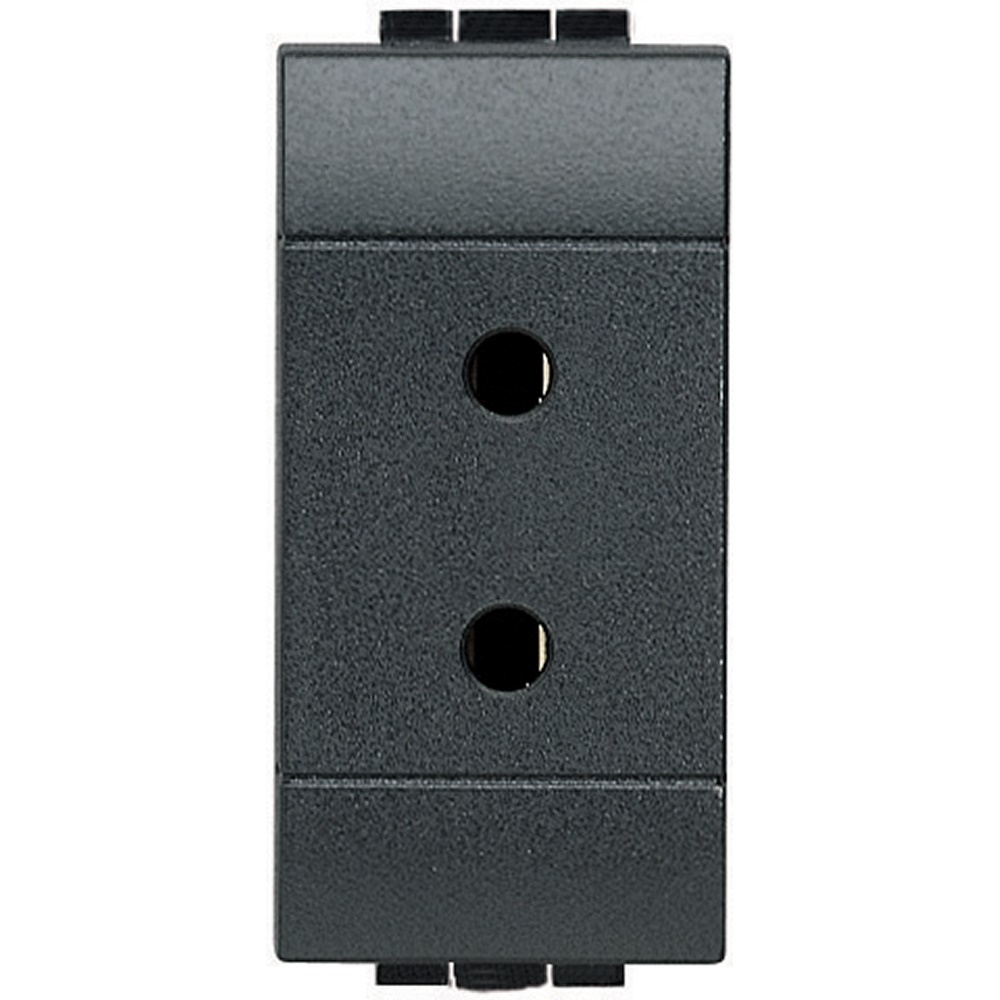 presa mignon 2 poli 6A 24V antracite per impianti living interni