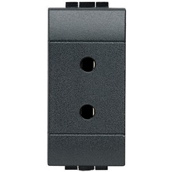 presa mignon 2 poli 6A 24V antracite per impianti living interni
