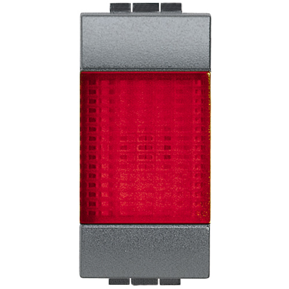 Portalampada spia rosso con diffusore per LED antracite indicatore luminoso impianti elettrici