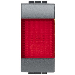Portalampada spia rosso con diffusore per LED antracite indicatore luminoso impianti elettrici