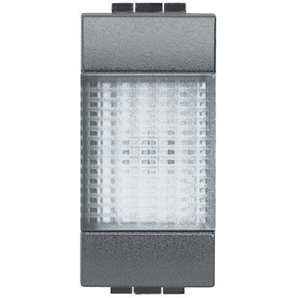 Portalampada spia trasparente living int con diffusore per LED antracite per uso interno