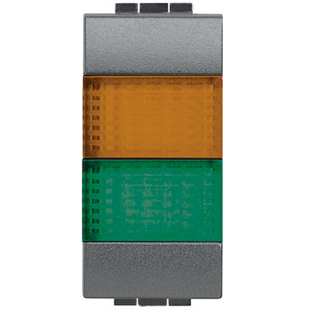 Portalampada doppio con diffusori arancio e verde per LED living int, antracite