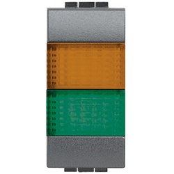 Portalampada doppio con diffusori arancio e verde per LED living int, antracite