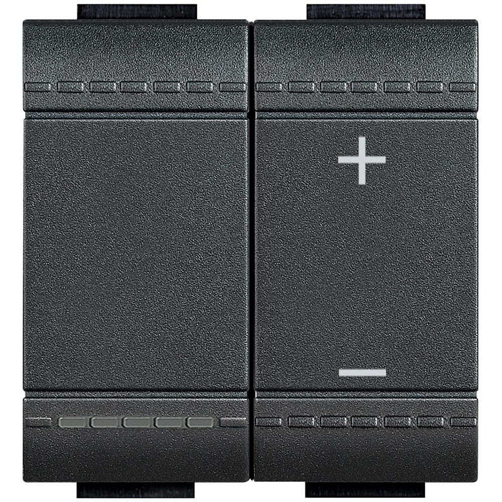 Dimmer pulsante 0-10V 300-600VA 2 moduli antracite per controllo illuminazione