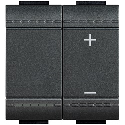 Dimmer pulsante 0-10V 300-600VA 2 moduli antracite per controllo illuminazione