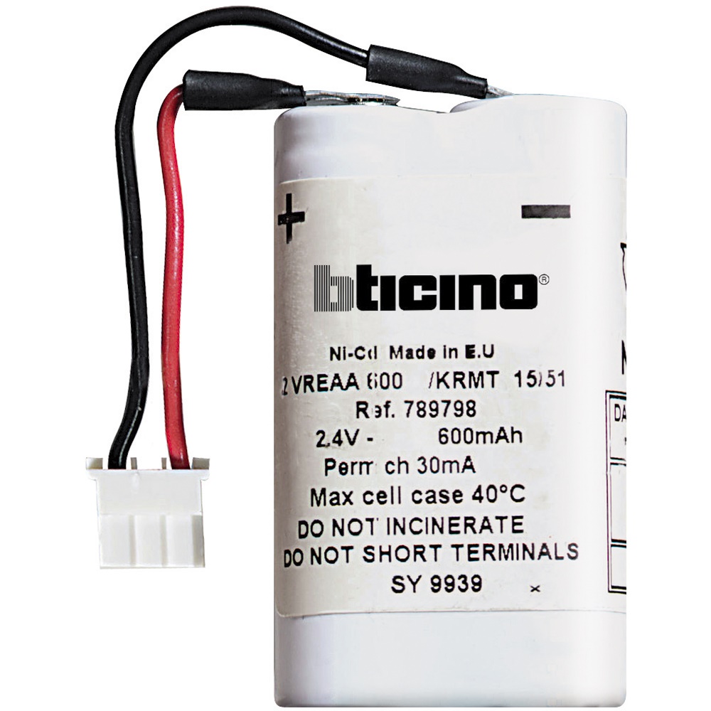 Batteria Ni-Cd 2,4V 600mAh per lampada emergenza 4 moduli impianti elettrici