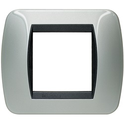 Placca 2 posti alluminio living int metallo per installazioni interne