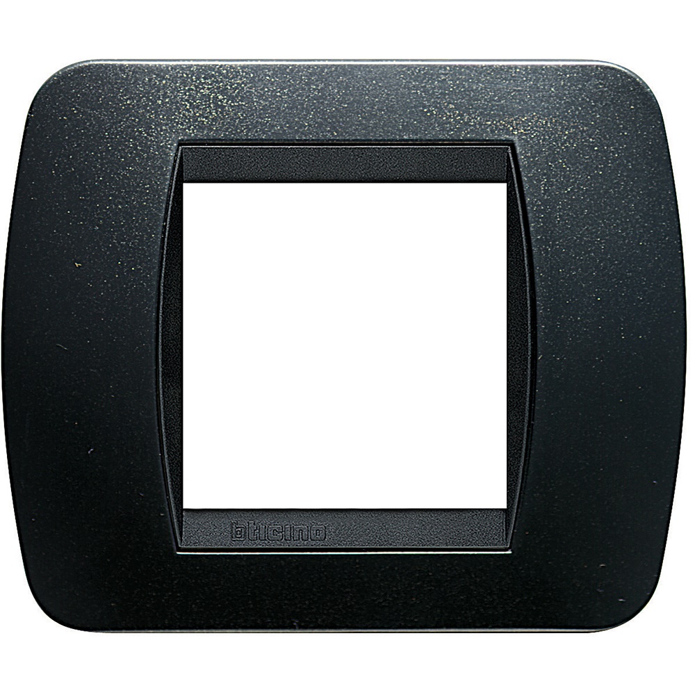 Placca Livinglight 2 moduli acciaio scuro incasso interno