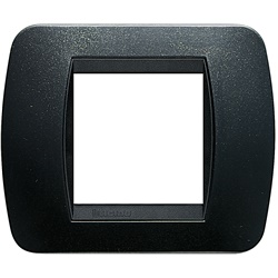 Placca Livinglight 2 moduli acciaio scuro incasso interno