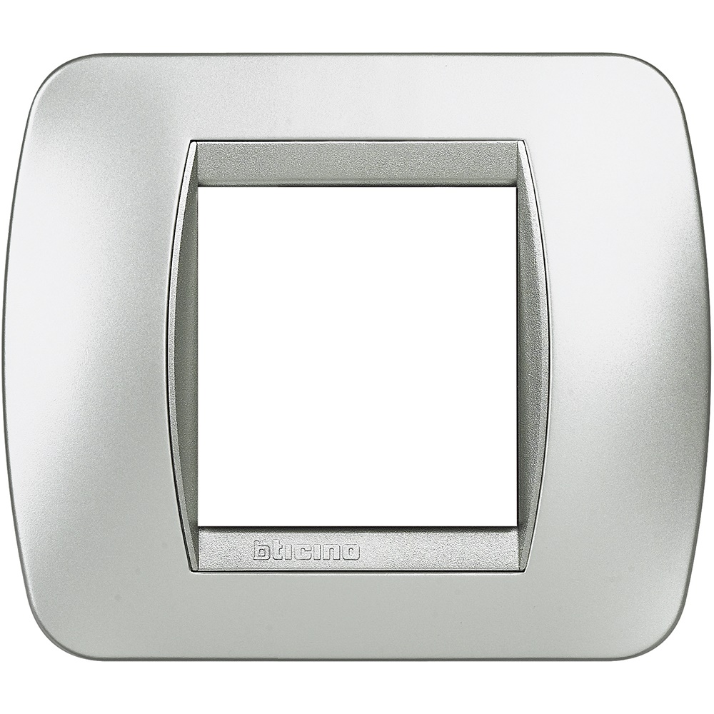 Placca 2 moduli metallo Tech per impianti elettrici interni Living Int