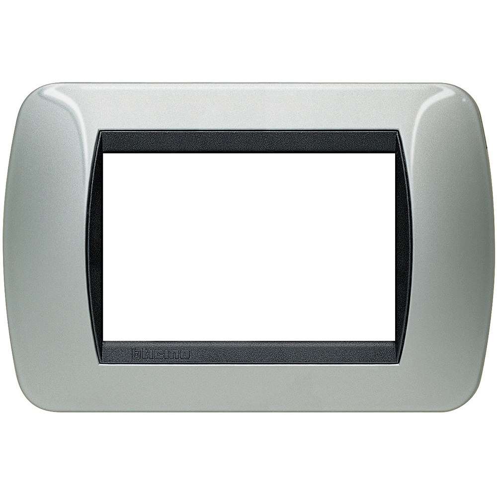 Placca incasso 3 moduli alluminio interno residenziale commerciale