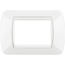 Placca incasso 3 moduli bianca tecnopolimero per installazioni elettriche interne