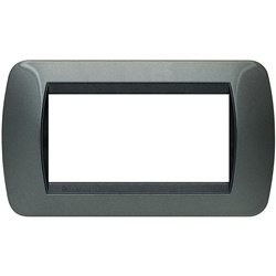 Placca da incasso 4 posti acciaio scuro metallo per impianti elettrici resistenza e design moderno