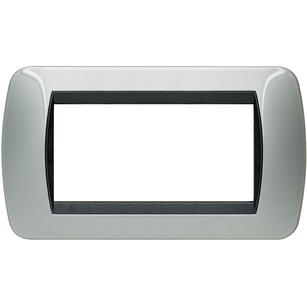 Placca 4 posti alluminio metallo per living interno moduli multipli